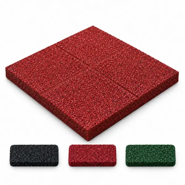 AZK40-50 Standart Yüzey Kauçuk Karo (10 mm Pabuç) 400x400 mm - 50 mm - m²