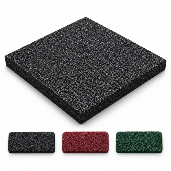 AZK40-25 Standart Yüzey Kauçuk Karo (5 mm Pabuç) 400x400 mm - 25 mm - m²