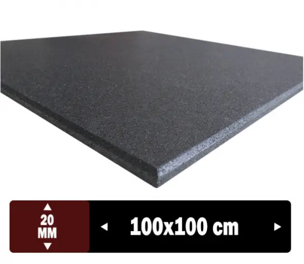 KADOZE PRO Sıcak Pres Kauçuk Spor Zemin 100x100x2 cm [Gri] - m²