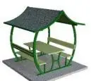 PİK-07 Japon Çatılı Piknik Masası - Metal - Emprenyeli Çam Ahşap - 180  CM