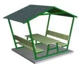 PİK-09 Ev Çatılı Piknik Masası 150 Cm - Metal - Emprenyeli Çam Ahşap