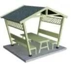 PİK-11 Ev Çatılı Ahşap Piknik Masası (Tabansız) 180 Cm