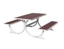 PİK-16 Metal - Wpc ( Odun - Plastik ) Kompozit Piknik Masası 150 Cm - KOMPOZİT ÇITALI PİKNİK MASASI