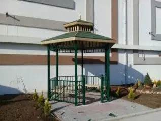 KAM-06 Metal - Ahşap Altıgen 3 Metre Taban Çapında Kameriye, Elektrostatik Fırın Boyalı Metal, Emprenyeli Çam