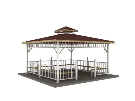 KAM-09 Metal Kare Kameriye, Fırın Boyalı Ahşap, Emprenyeli Çam - 3M * 3M