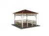 KAM-11 Metal Ahşap Hibrit Kameriye, Fırın Boyalı Metal, Emprenyeli Çam - 4 M*4 M