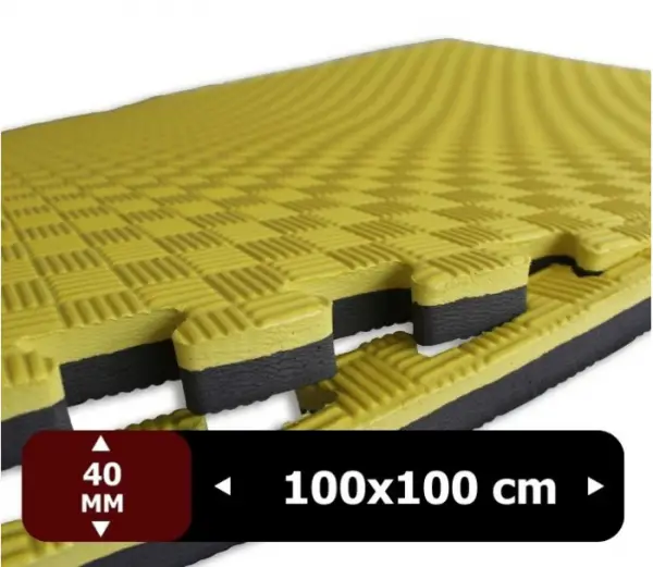 KADOZE Zemin Koruma Matı Tatami EVA 4cm Sarı-Siyah - m²